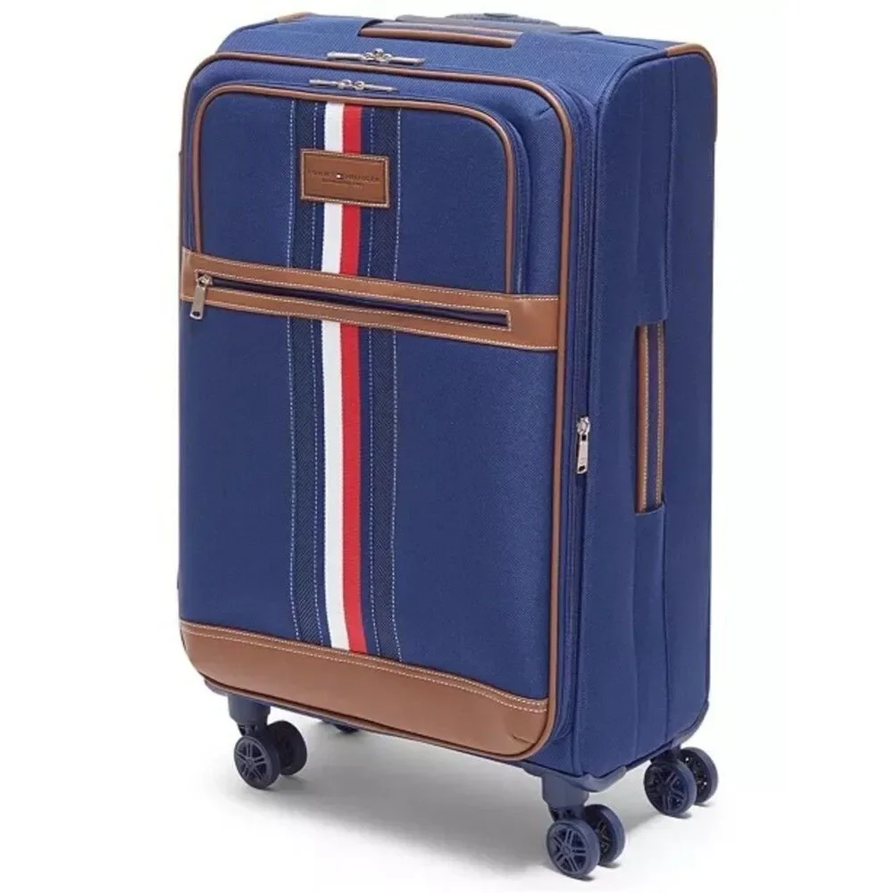Tommy Hilfiger Luggage suitcase Logan Large Check-in Softside Spinner blue